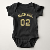 Baby Jongen Meisje Naam Jersey Nummer Sportkatoen Romper (Voorkant)
