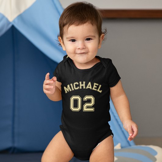 Baby Jongen Meisje Naam Jersey Nummer Sportkatoen Romper