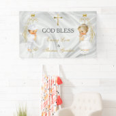 Baby Jongen & Meisje Tweelingen Doop Doop Goud Spandoek (Insitu)
