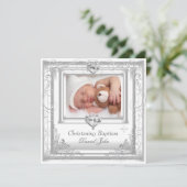 Baby Jongen Meisje Wit Doop Doop Kruis Kaart (Staand voorkant)