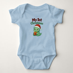 Baby Jongen Mijn 1e Kerstmis Dino Romper