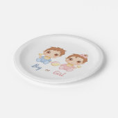 Baby Jongen of Meisje Geslacht Onthullen Partij Papieren Bordje (Gekanteld)