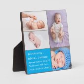 Baby Jongen Pasgeboren Foto Geboorte Aankondiging  Fotoplaat (Voorkant)