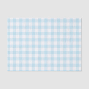 Baby Jongen Pastel Blauw Gingham Plaid Tissuepapier