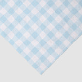 Baby Jongen Pastel Blauw Gingham Plaid Tissuepapier (Detail)