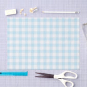 Baby Jongen Pastel Blauw Gingham Plaid Tissuepapier (Craft)