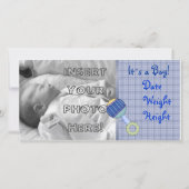 Baby Jongen Ratelaar Aankondiging (Voorkant)