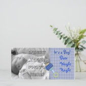 Baby Jongen Ratelaar Aankondiging (Staand voorkant)