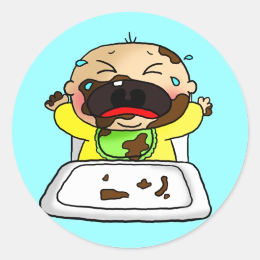 Baby jongen ronde sticker (Voorkant)