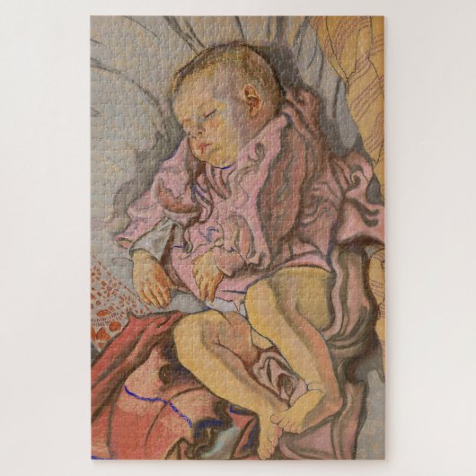 Baby Jongen Slapen op een Kussen Legpuzzel (Verticaal)