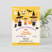 Baby jongen tweede verjaardag Halloween Party Kaart (Staand voorkant)