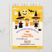 Baby jongen tweede verjaardag Halloween Party Kaart (Voorkant / Achterkant)