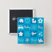 Baby jongen vierkante button 5,1 cm (Voorkant /achterkant)