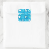 Baby jongen vierkante sticker (Tas)