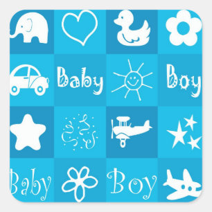 Baby jongen vierkante sticker