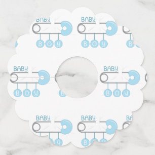 Baby jongen wijnglaslabel