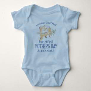 Baby jongens body fox 1e Moederdag Romper