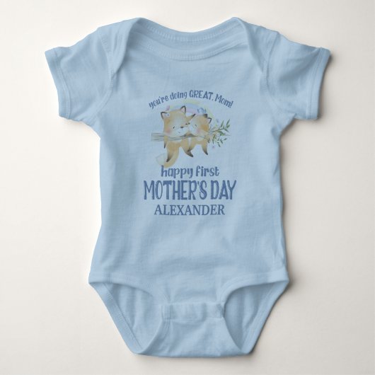 Baby jongens body fox 1e Moederdag Romper (Voorkant)