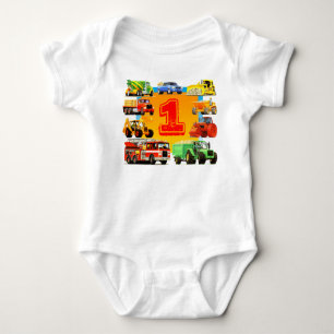 Baby Jongens Custom Bouw Truck 1e Verjaardag Romper