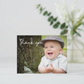 Baby Jongens eerste verjaardag Dank je foto Briefkaart (Staand voorkant)