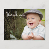 Baby Jongens eerste verjaardag Dank je foto Briefkaart (Voorkant)