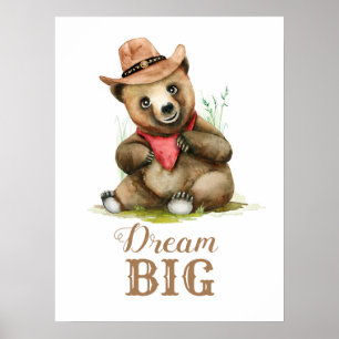 Baby Jongens Kamer Kunst - Kleine Cowboy Beer Wate Poster