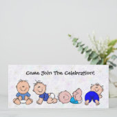 Baby-jongens Shower Invitation Cartoon Fun Kaart (Staand voorkant)