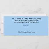 Baby-jongens Shower Invitation Cartoon Fun Kaart (Achterkant)