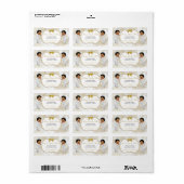 Baby jongens tweeling doop doopsel goud wit etiket (Full Sheet)