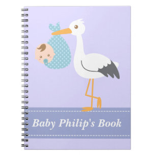 Baby Jongensboek - Ooievaar Bezorgt Baby Jongen Notitieboek