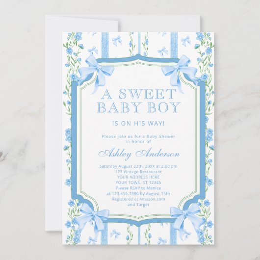  Baby Jongensdouche met Boog Kaart (Voorkant)