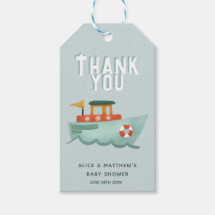 Baby Jongensdouche Nautisch Blauw Cadeau Label Cadeaulabel