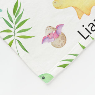 Baby Jongensnaam Dinosaur Kwekerij Slaapkamer Scha Fleece Deken