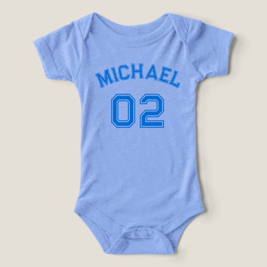 Baby Jongensnaam Jersey Nummer Sporten Zacht Katoe (Design voorkant)