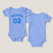 Baby Jongensnaam Jersey Nummer Sporten Zacht Katoe (Ontwerp Voorkant & Achterkant)