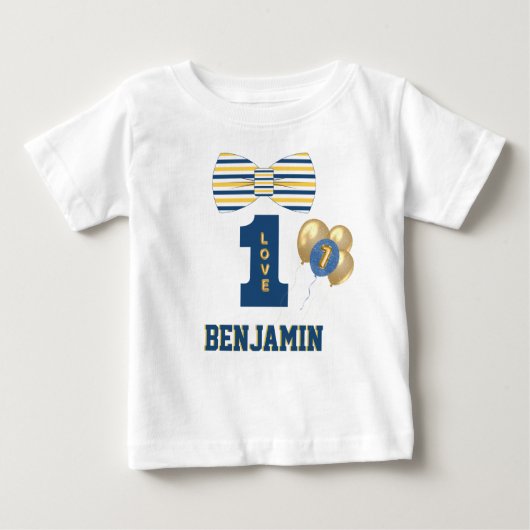 Baby Jongensnaam One Love Bow Stropdas Blauw (Voorkant)