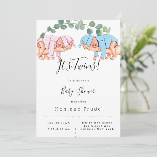 Baby-jongetje mammiearm Het is tweeling-Baby showe Kaart (Staand voorkant)