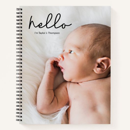 Baby Journal met foto en naam Gepersonaliseerd Notitieboek (Voorkant)