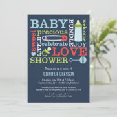 Baby Jumble Baby shower nodigt de marine uit Kaart (Staand voorkant)