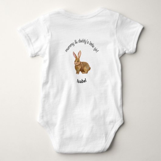 BABY JUMP SUIT 6 MAANDEN WIT MET BRUIN KONIJN ROMPER (Achterkant)