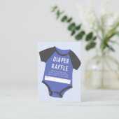 Baby Jumpsuit | Blauw | Diaper Raffle Informatiekaartje (Staand voorkant)