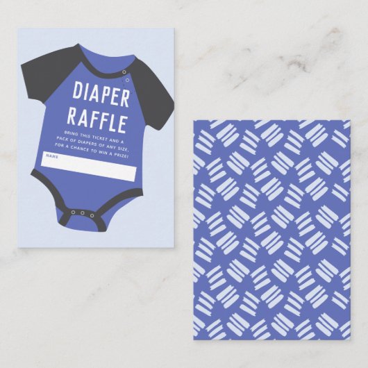 Baby Jumpsuit | Blauw | Diaper Raffle Informatiekaartje (Voorkant / Achterkant)