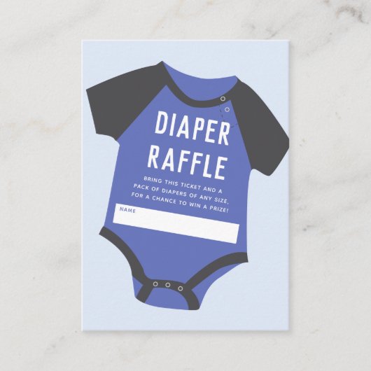 Baby Jumpsuit | Blauw | Diaper Raffle Informatiekaartje (Voorkant)