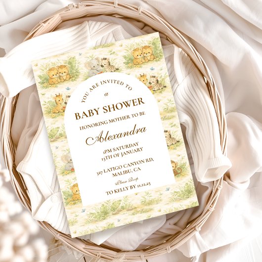 Baby Jungle Animals Baby Shower Kaart