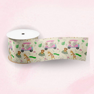 Baby Jungle Dieren Golf Baby Shower Satijnen Lint