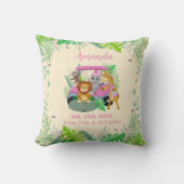 Baby Jungle Dieren Golfen Roze Kussen (Voorkant)