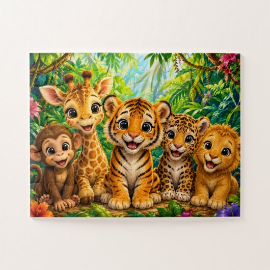 Baby Jungle Dieren Legpuzzel (Horizontaal)