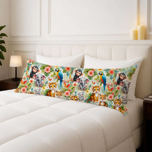 Baby Jungle Dieren Tropisch Kussenhoes Lichaamskussen