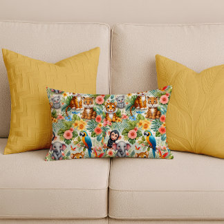 Baby Jungle Dieren Tropisch Lendekussen Kussen