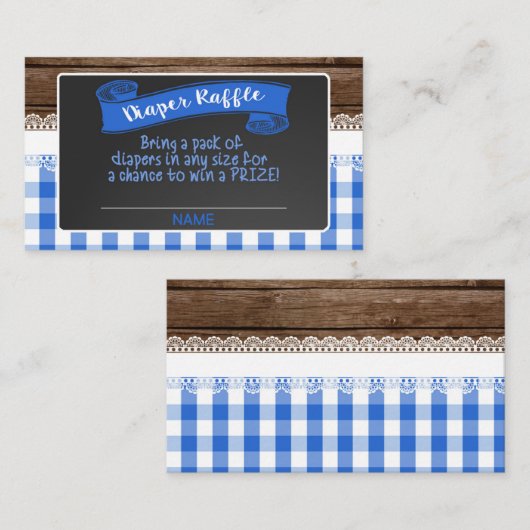 Baby Kaart met luierbekrachtiging - blauw (Voorkant / Achterkant)